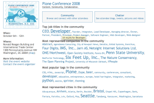 Plone 2008 EventVue page