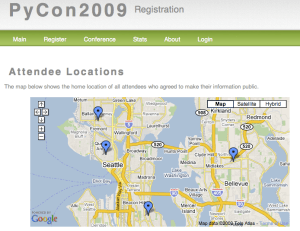 Map of PyCon attendees
